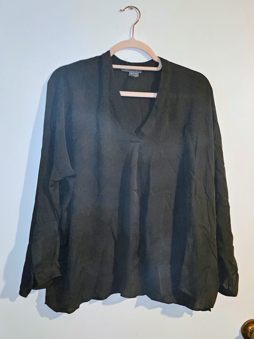 Vince Black V-Neck Long-Sleeve Tunic Nwot